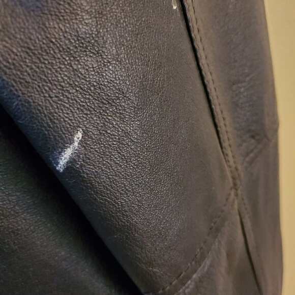 Vintage Black Leather Bomber Jacket Size XL - Picture 9 of 9